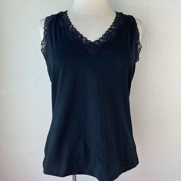 Jones New York Black Dress Tank Top Size L EUC - Picture 1 of 7